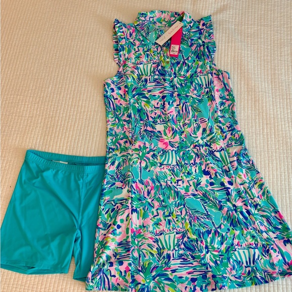 NWT Lilly Pulitzer “Cabana Cocktail” Luxletic Dress & shorts - Picture 1 of 10